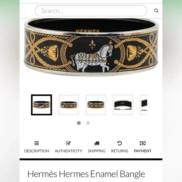 SOLD Hermes Black and Gold Equestrian Bracelet - Picture 2 of 14